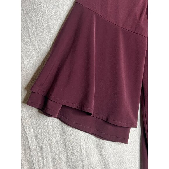 Lane Bryant Burgundy Bell 3/4 Sleeve V-Neck Blouse 18/20 Women Pullover Comfy - Picture 9 of 16